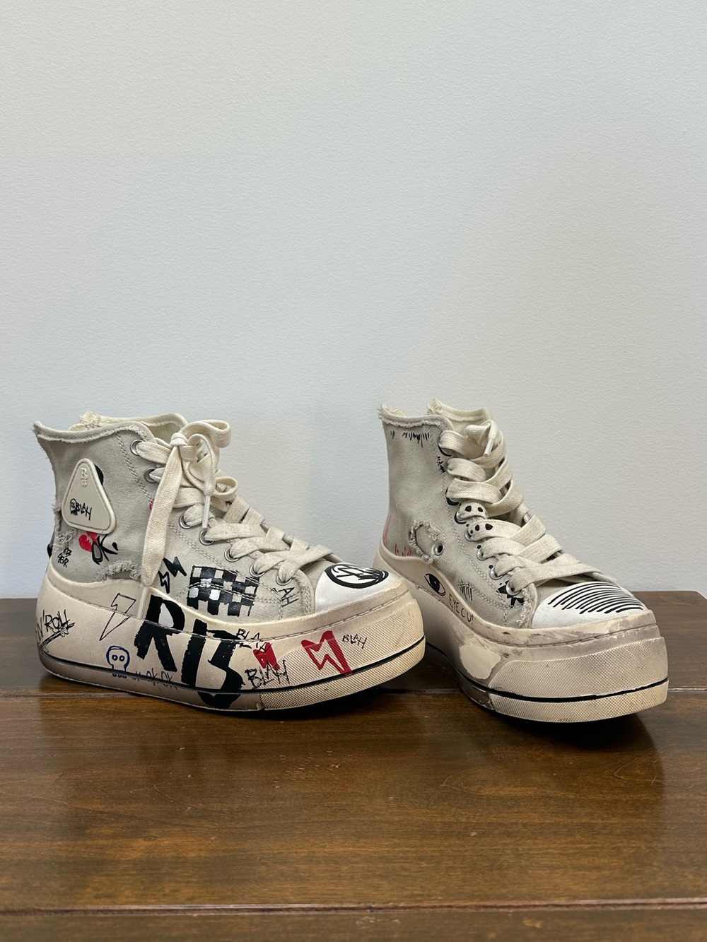 R13 Kurt High Top Platform Sneakers Size US 7